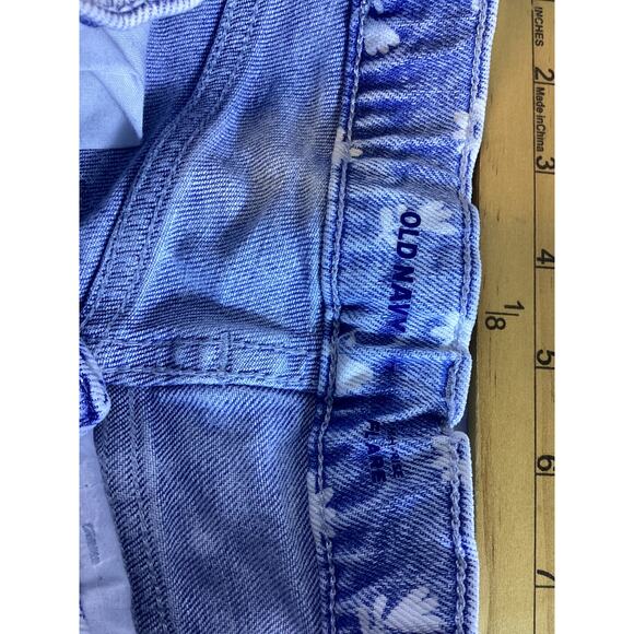 Old Navy Girls Size 7 Floral Flare Jeans Light Wash Blue Denim Flower Print - Picture 5 of 7
